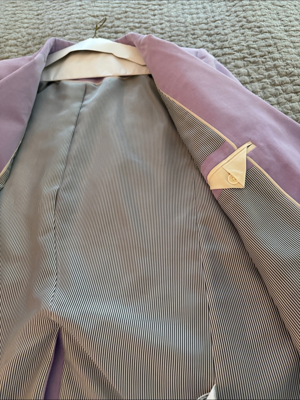 J Crew Classic Double-Breasted Lavender Corduroy Blazer - Women Size 16 - Picture 6 of 7